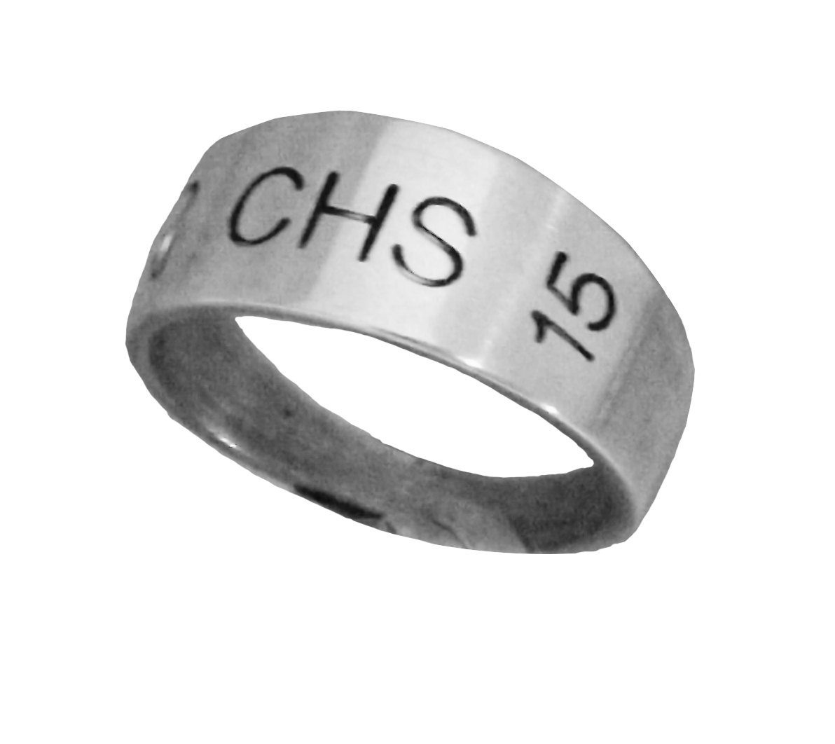 Alternative Class Ring Sterling Silver Tapered by DebriasDesigns