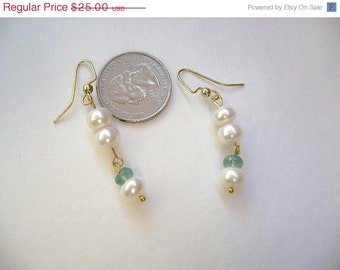 ON SALE Pearls and Apatite in gold