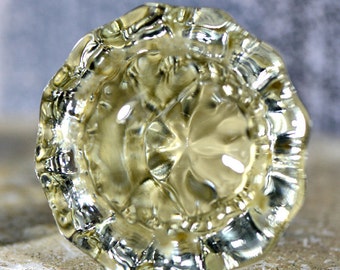 vintage glass door handle... home decor... retro... L T 16