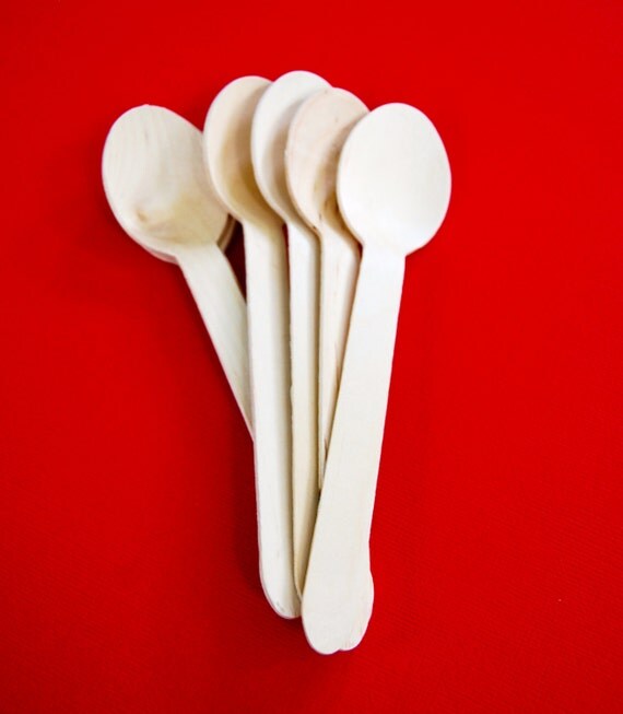 Eco Friendly Wooden Spoons 10 Disposable by CupcakeSocial on Etsy