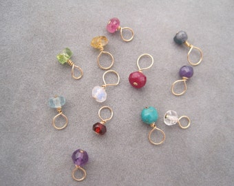 Tiny Semi Precious Birthstone Drops - Birthstone Jewelry - Birthstone - Semi Precious Stones - Birthstone Charms - 14K Gold Fill