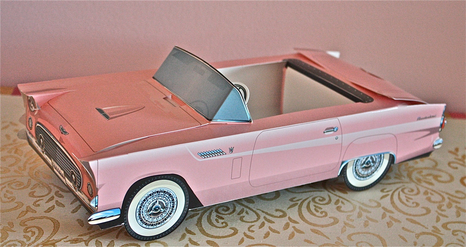 Pink vintage car box-pink car box-pink car snack box-pink car