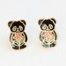 Enamel Panda Studs - Red, Blue, Black, White
