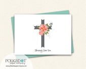 Floral Cross Easter Cards - Set of 8 Folded Notes Il_170x135