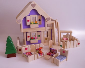 waldorf wooden doll house