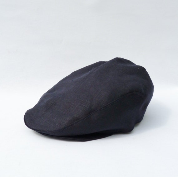 Mens Flat cap Navy Irish Linen by moaningminnie on Etsy
