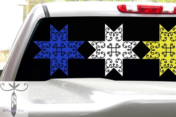 8 pointed star decal Wabanaki Mi'kmaq style 2