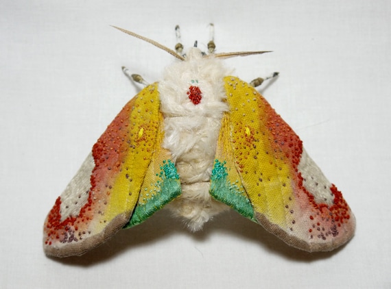 Fabric sculpture - Large  Moth textile art