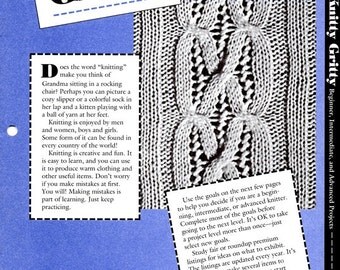 Knitty Gritty 4-H Knitting Instructions Learn How to Do Make Cables Duplicate Stitch Bell Neckwarmer Project Leaflet