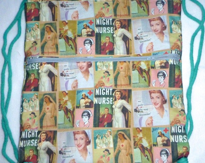 Night Nurse Vintage Graphics Backpack/tote Custom Print made to order