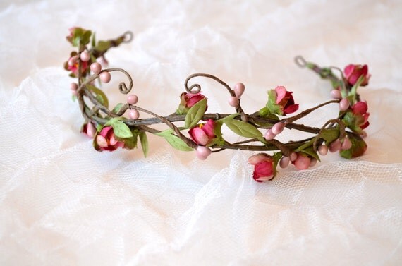 bud crown pink flower crown woodland by gardensofwhimsy bud crown pink flower crown woodland by gardensofwhimsy
