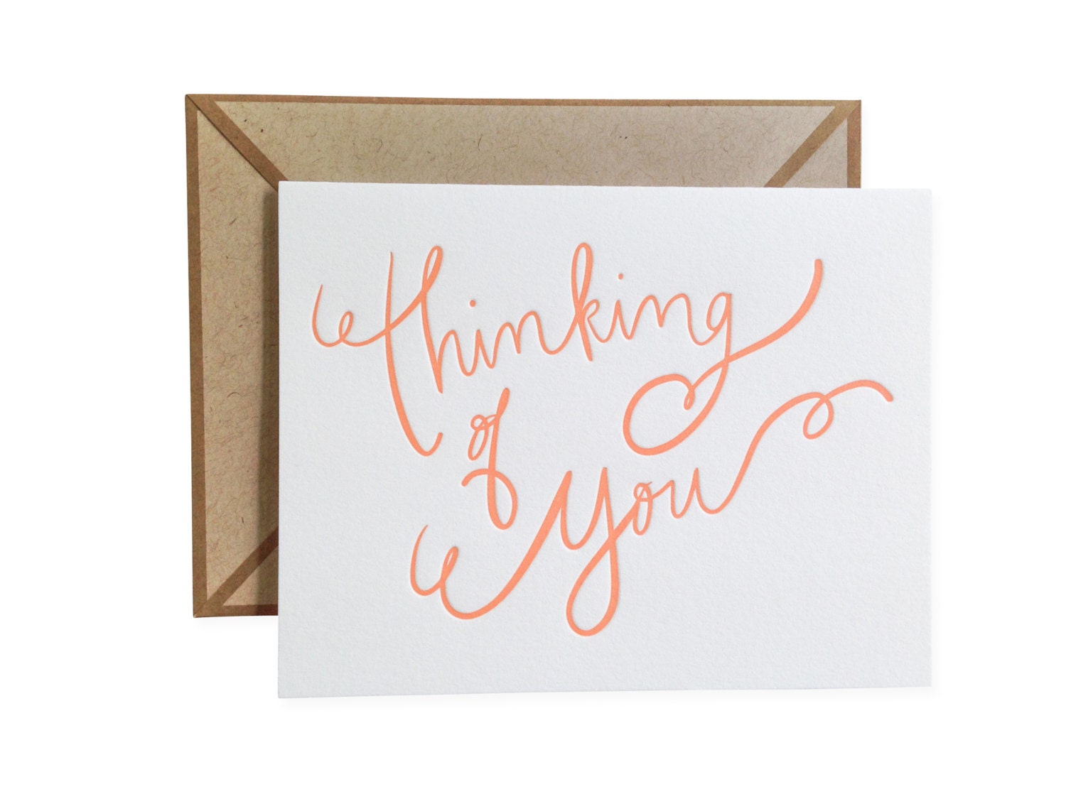 Thinking of You letterpress card single by inkmeetspaper on Etsy