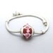 Slight Second - Lampwork Bead Big Hole BHB Silver Core FHFteam UK SRA - "Pindarus" Pink White Glass Round