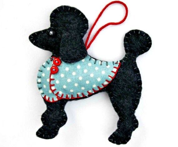 poodle christmas ornament felt dog ornament by puffinpatchwork poodle christmas ornament felt dog ornament by puffinpatchwork