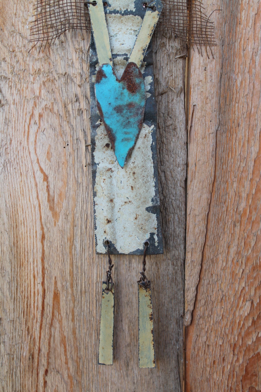 handmade rustic funky angel wall decor or ornament