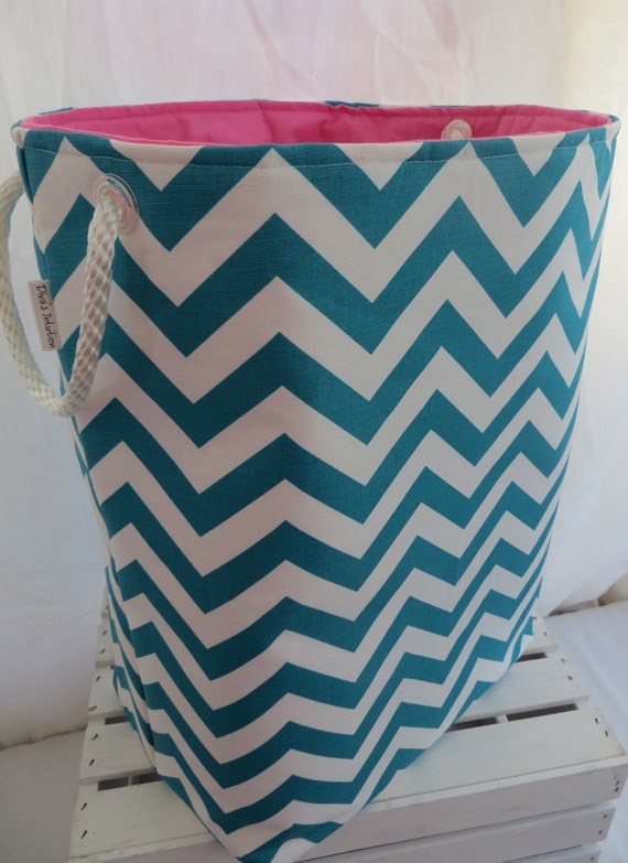 Laundry Hamper Laundry Bin Toy Storage Chevron by DivasIntuition