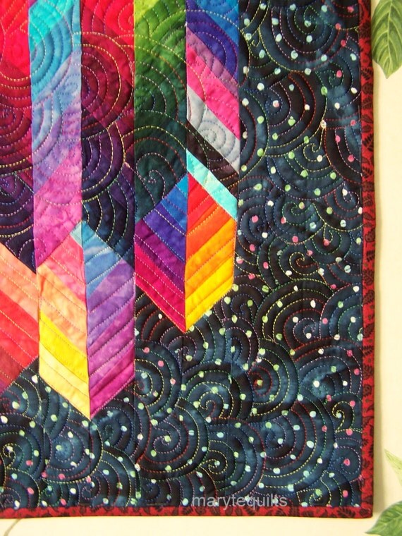 Art quilt wall hanging fiber art Broken Glass