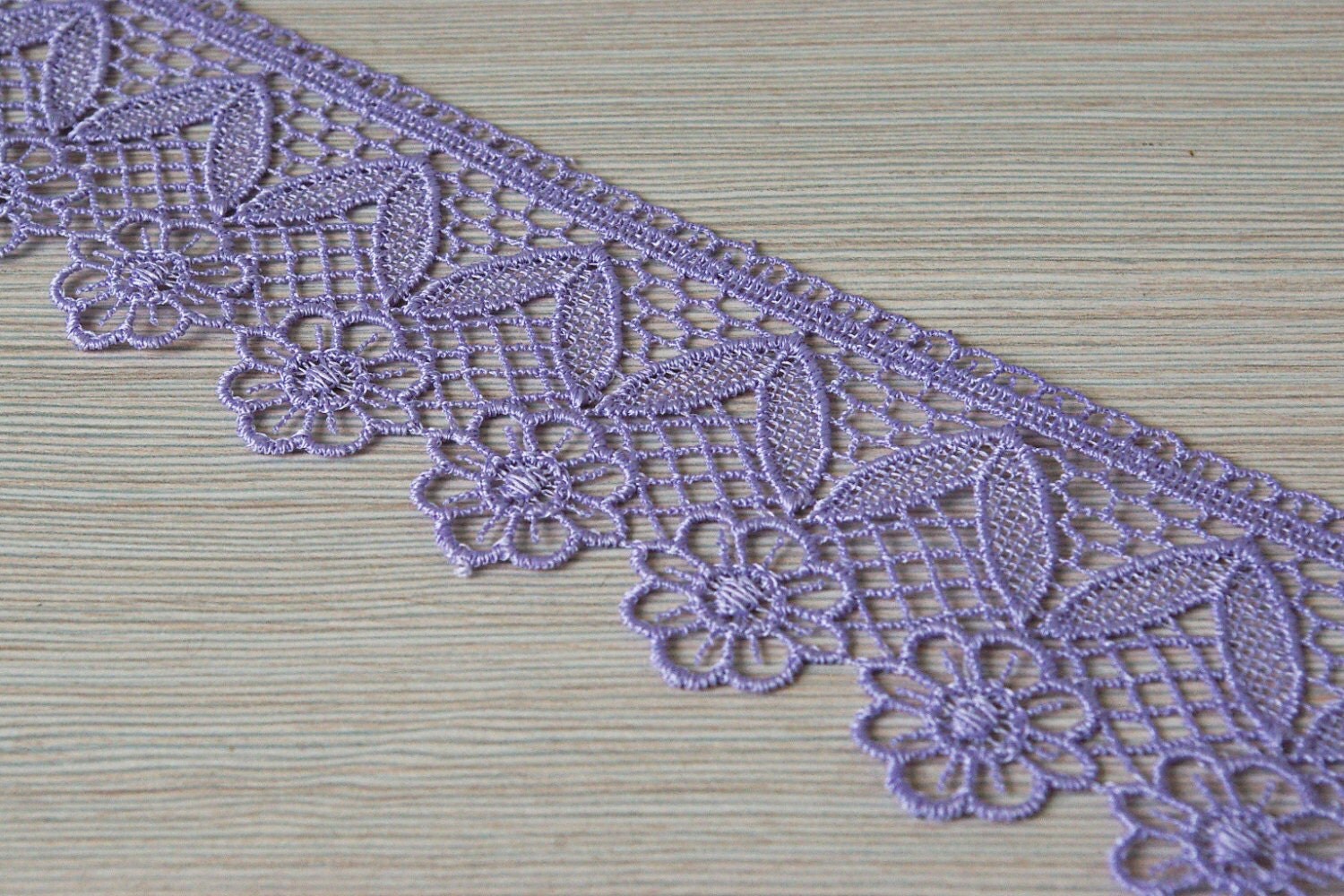 Lavender Purple Venice Lace Trim 2.25 Inches Wide Sewing