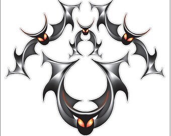 Angry Bats Static Cling Halloween Window Decals Removable and Reusable Halloween Clings