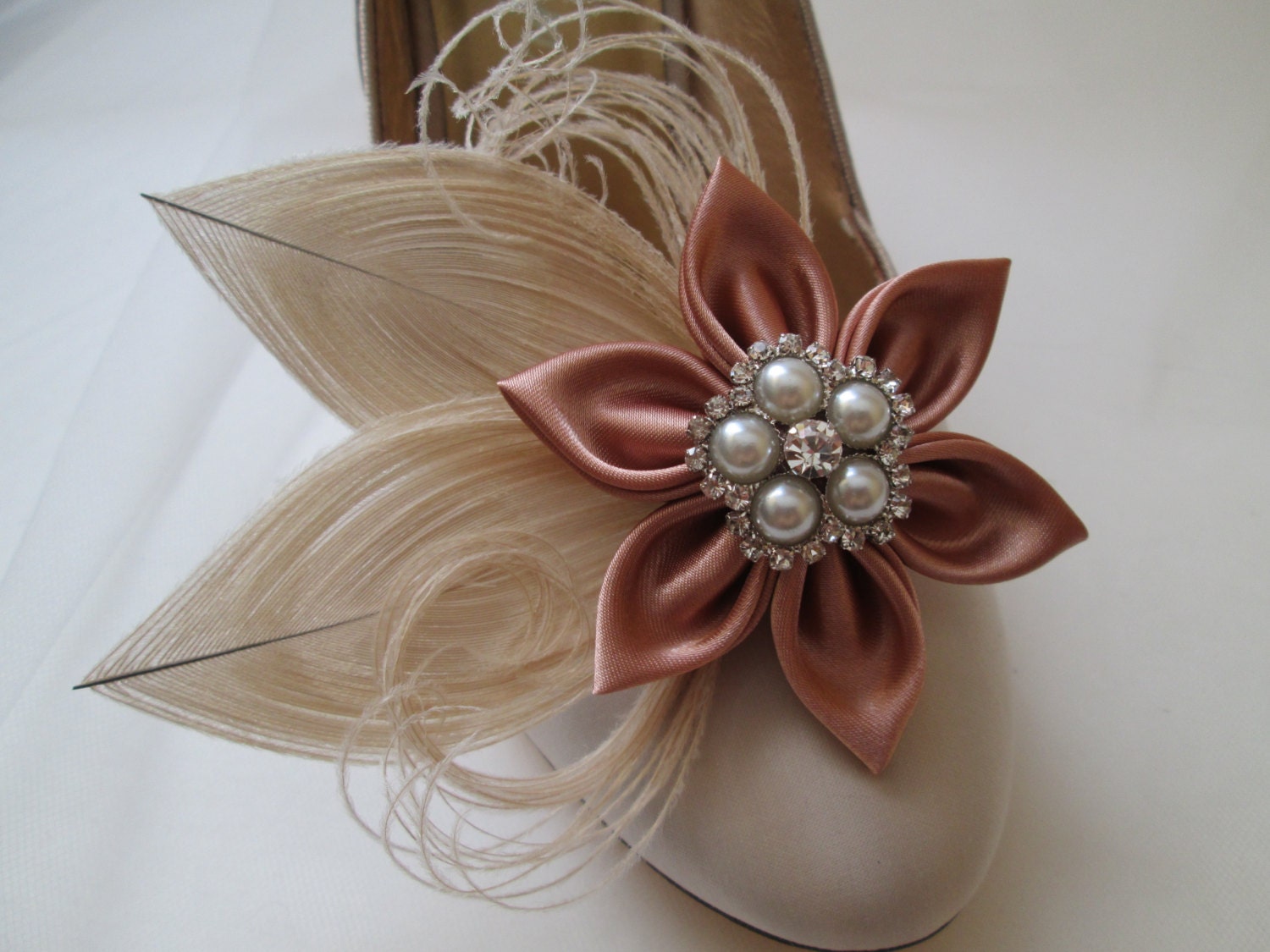 Rose Gold Wedding Shoe Clips Blush Bridal Shoe Clips