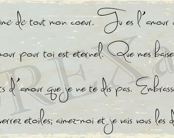 FRENCH STENCIL - French Handwriting Stencil - French Love Letters - 12 ...