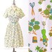 SALE 50s Dress, 1950s Cotton Novelty Dress, New Old Stock Medium