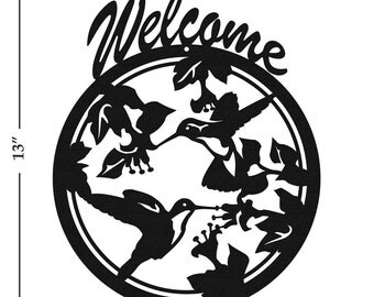 Deer Buck Wildlife Black Metal Welcome Sign by swenproducts