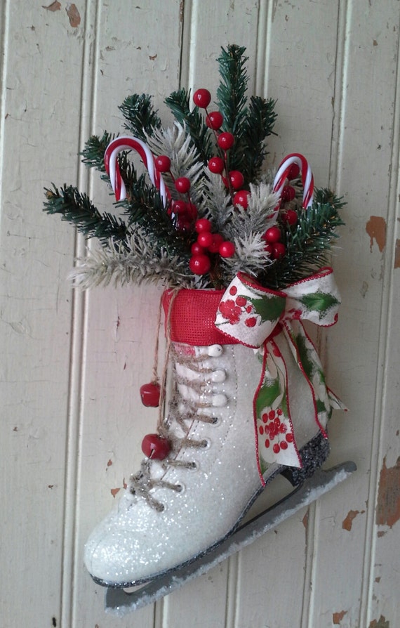 Christmas decor Decorated Ice Skate Christmas Ice skate