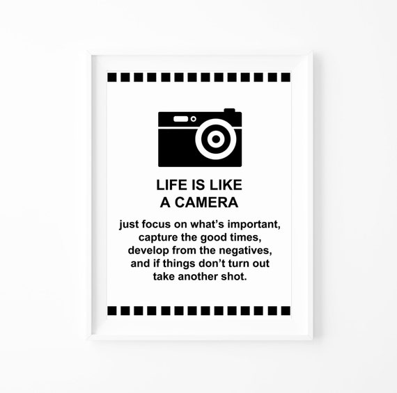 Life is like a Camera Print Wall art Graphic by MILKANDPAPER