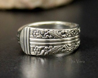 Spoon ring, ring, spoon jewelry, flower ring, handmade spoon ring, Bohemian spoon ring, promise ring, silver spoon ring, band ring,