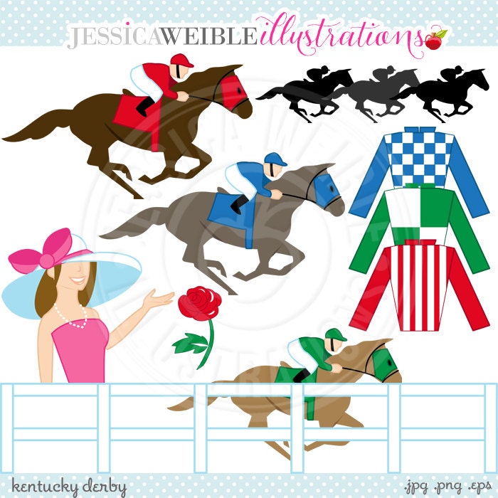 Clip Art Kentucky Derby Clip Art kentucky derby cute digital clip art by jwillustrations on etsy