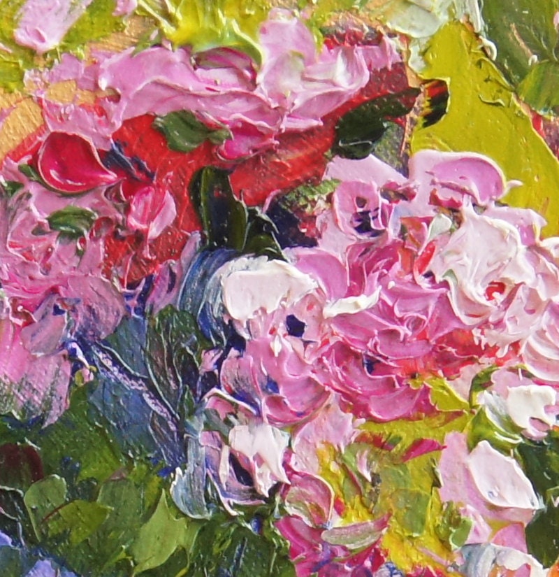 Original Impressionist painting Rose Floral oil painting