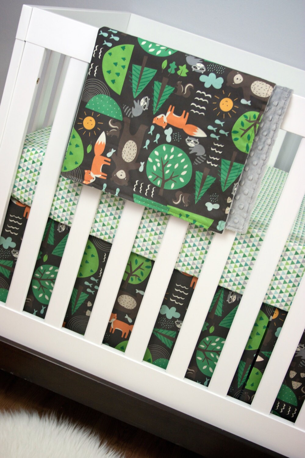Animal Crib Sheet Etsy Woodland Crib Bedding Forest Animals Fox Rac Bear