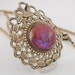 Vintage Necklace - Purple Fire Opal Stone - Vintage Brass jewelry -Chloes Vintage Jewelry - Statement Necklace - handmade jewelry