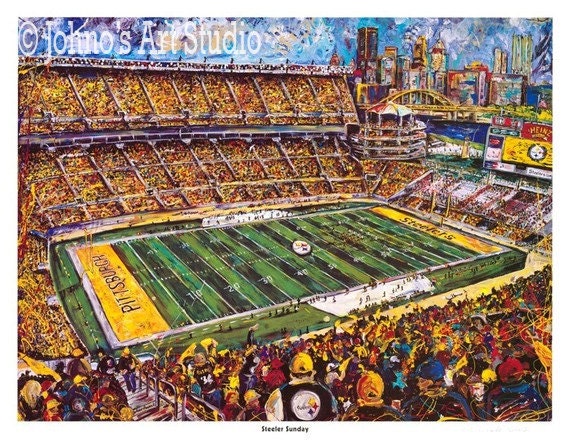 Football Stadium Pittsburgh Steelers Football Print Limited