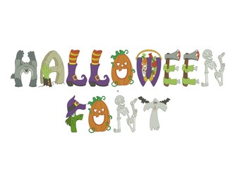 Halloween Embroidery Fonts Designs Pattern Machine Monogram - Embroidery Downloads - Holiday Embroidery Designs - Instant Download