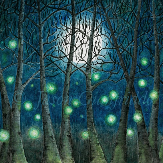 Fireflies II 12x12 Canvas Giclee Fine Art Print by Jason