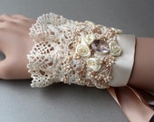 Cream Lace Wedding Cuff Bracelet