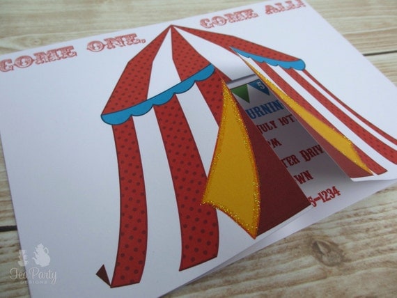 Circus Birthday Party Custom Invitations - Under the Big Top Collection Il_570xn