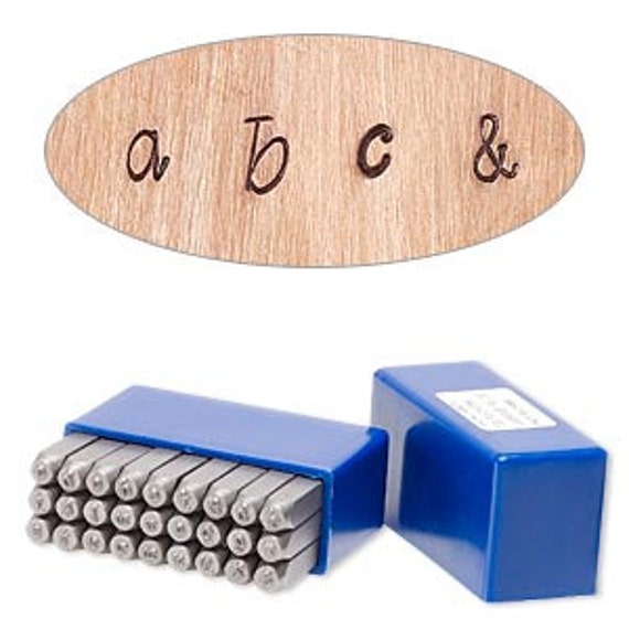 Set 27 Timbri Acciaio Carbonio 3mm - Lettere Corsive Per Stampa Su Metallo E Pelle - Foto 4