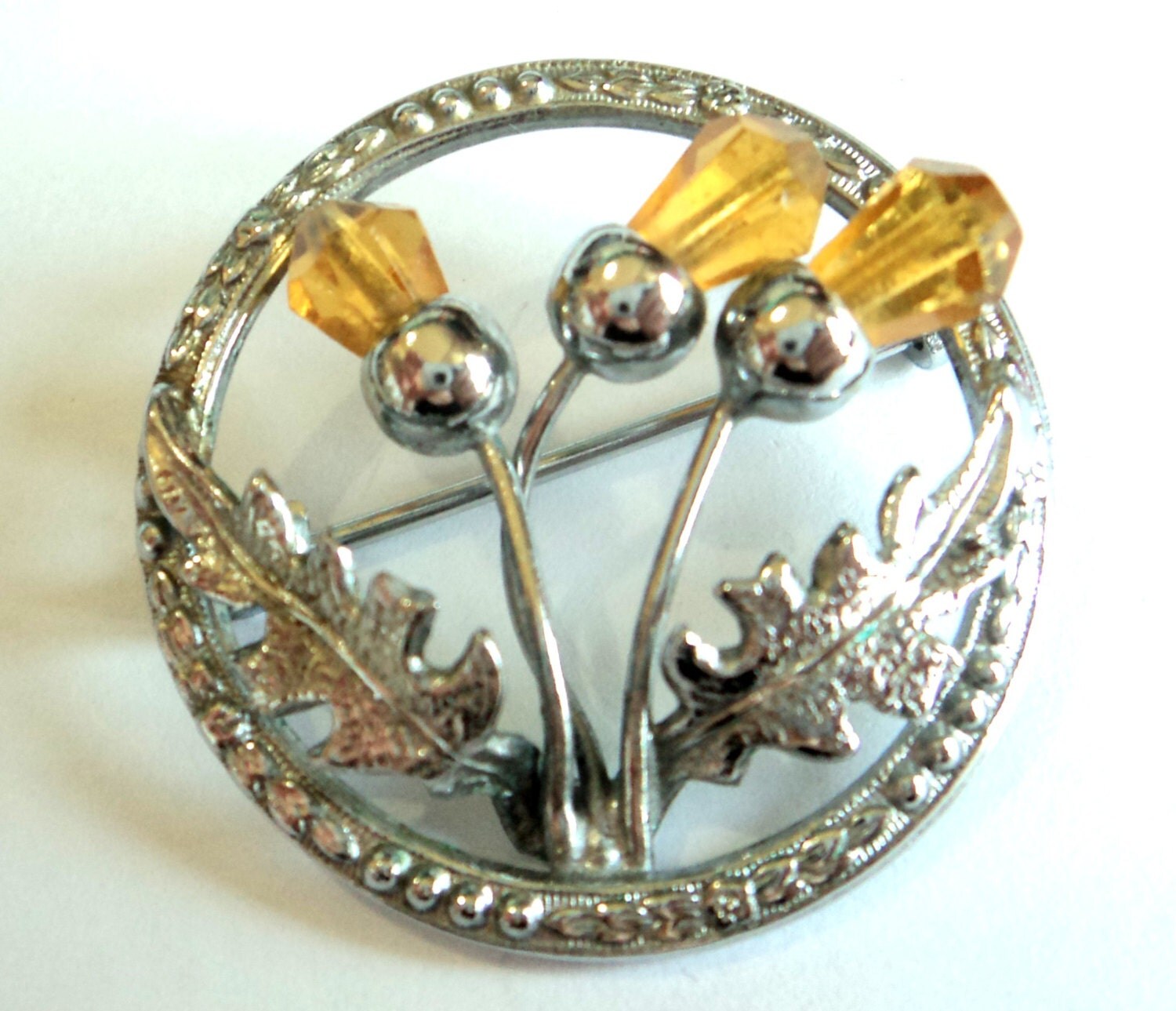 Vintage Scottish Thistle Brooch... Signed Mizpah by RagtimeBazaar
