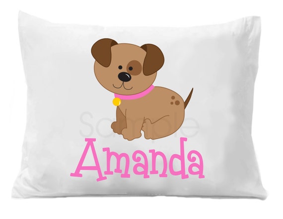 Pink Puppy Dog Personalized Pillow Case Il_570xn