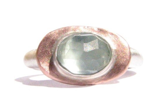 rose gold aquamarine ring