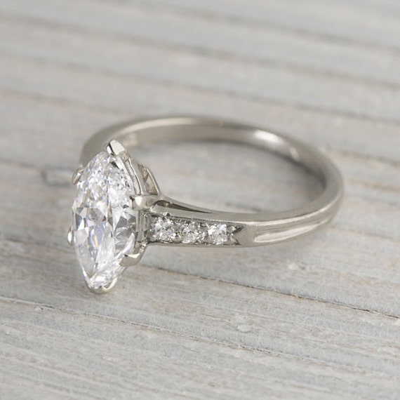 Items similar to 1.41 Carat Vintage Tiffany & Co. Marquise Engagement ...