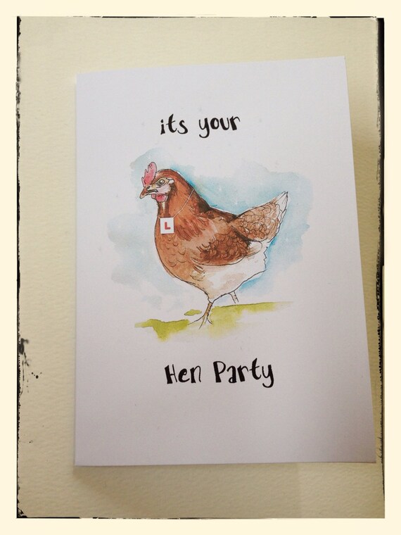 Hen party hen party invite funny hen card funny hen's