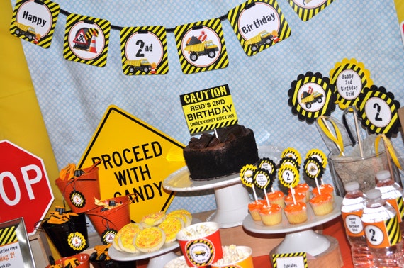 Construction Birthday Banner - Construction Birthday Decorations - Mini Banner - Dump Truck Birthday Il_570xn