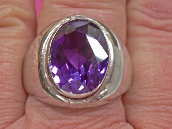 Alexandrite Ring Men's Alexandrite and Sterling Silver