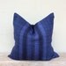 Navy Stripe Pillow Case Nature Retro Hemp Hand Woven A Piece Of Vintage Tribal Textile 20" x 20"