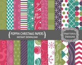 25% OFF SALE Digital Scrapbooking Papers - Poppin Christmas Il_170x135
