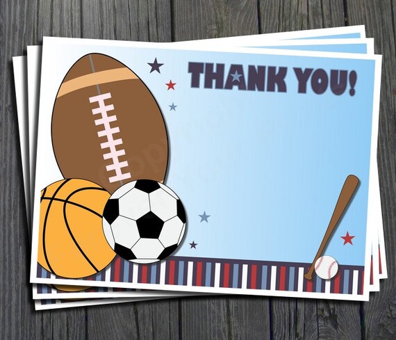 Sports All Star Thank You Card - INSTANT DOWNLOAD Il_570xn
